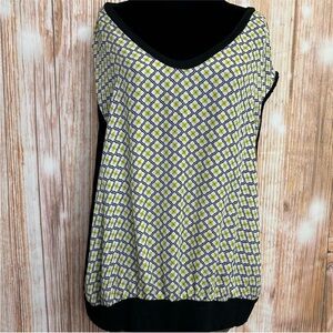 Worthington‎ Plus Size Daisy Print Cap Sleeve Top